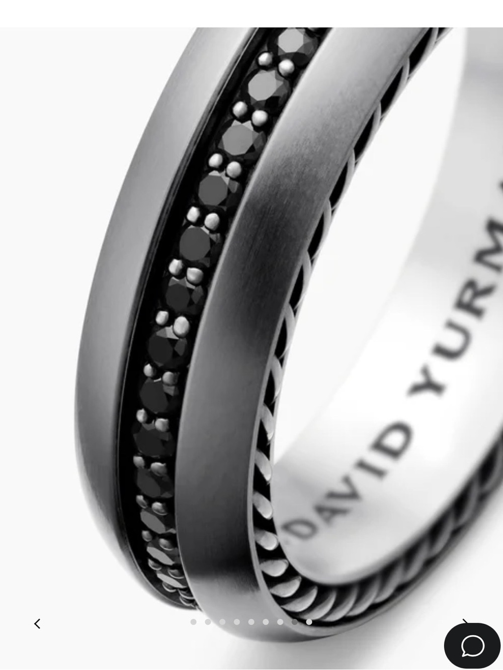 David Yurman Black Diamond and Gray Titanium Men's Ring